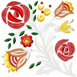 Flowers And Tree Embroidery Design 6 Flowers And Tree Embroidery Design 6